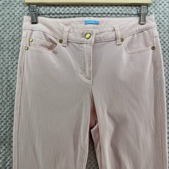 J McLaughlin Pants Womens 6 Pink Stretchy Straight Leg Mid Rise Preppy Casual - Picture 3 of 16